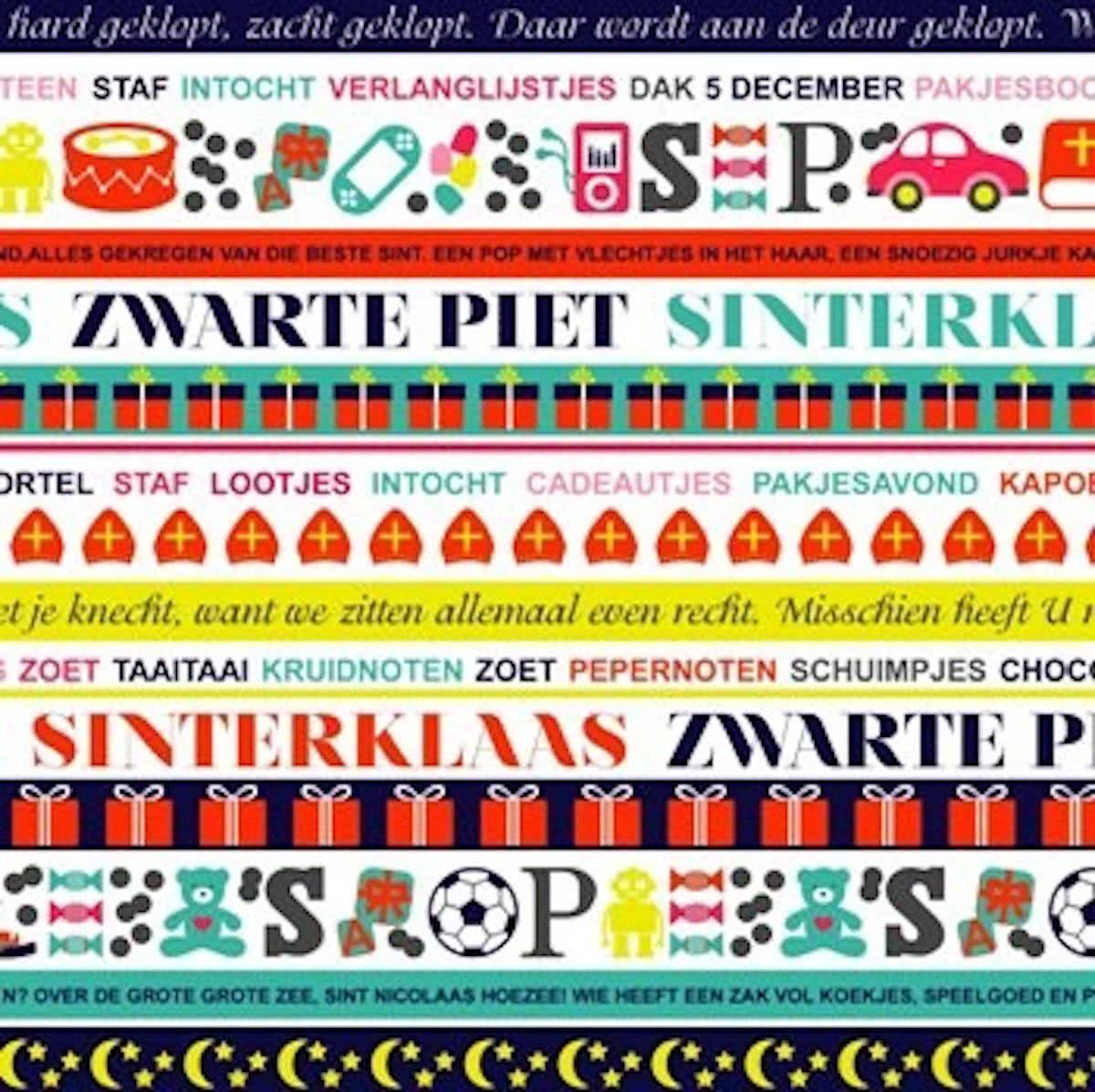 Cadeaupapier Sint - print 19 - 30cm - 200m - 80gr | Winkelrol / Toonbankrol / Geschenkpapier / Kadopapier / Inpakpapier